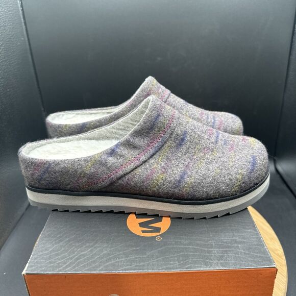 Merrell Juno Clog Wool Womens Size 6.5 Slippers Gray Slip On Shoes J002274 - Picture 4 of 8
